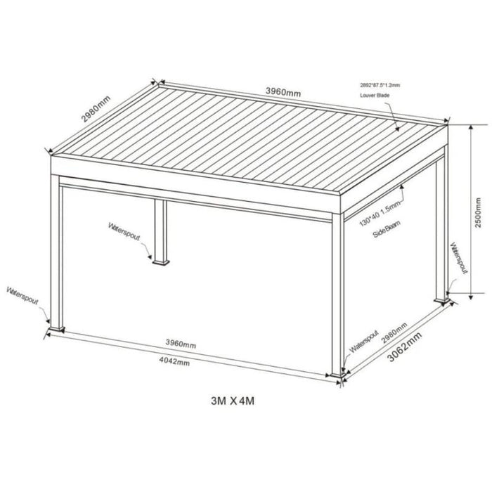 Belfort Pergola 3x4m White-Creative Living