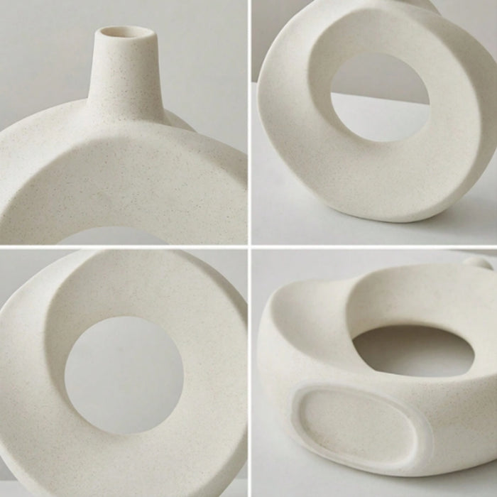 Ceramic Oval Donut Vase - Creative Living