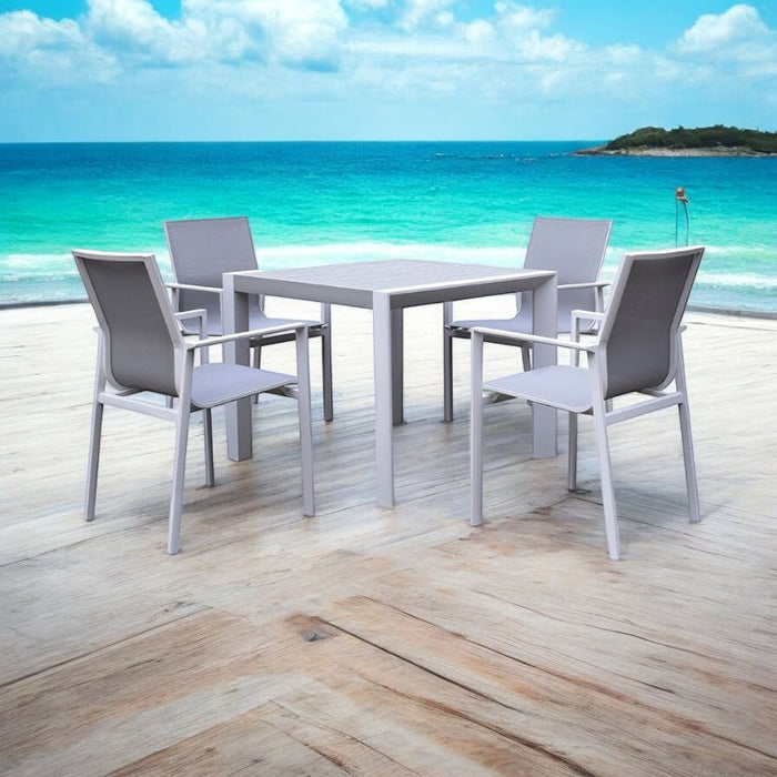 Amalfi 4-seater Dining Set White-Creative Living