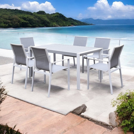 Amalfi 6-seater Dining Set White-Creative Living