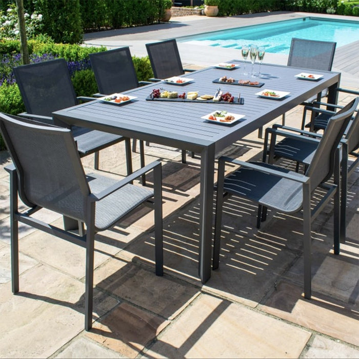 Amalfi 8-seater Dining Set Charcoal-Creative Living