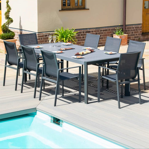 Amalfi 8-seater Dining Set Charcoal-Creative Living