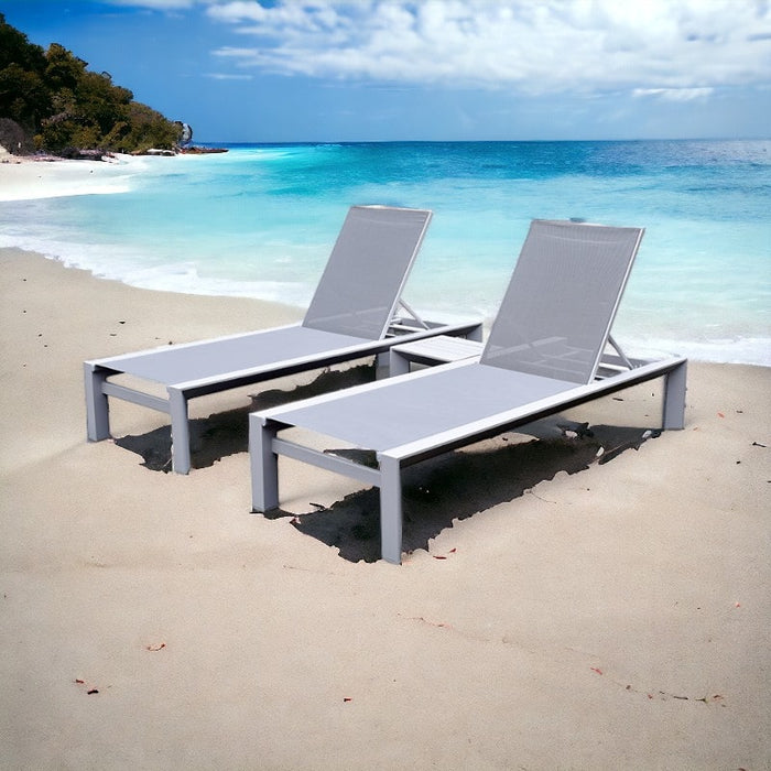 Amalfi sunlounger set white-Creative Living