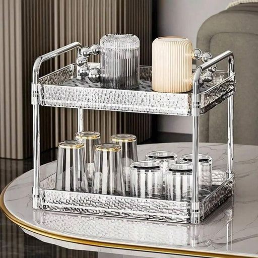 2-Tier Transparent White Cup Drain Rack - Creative Living