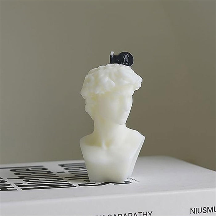 White David Bust Statue Scented Candle - Creative Living