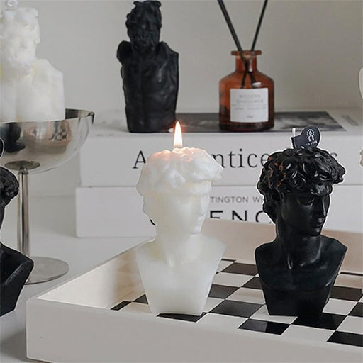 White David Bust Statue Scented Candle - Creative Living