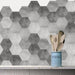 Grey Hexagon Tile Floor Decal - Creative Living