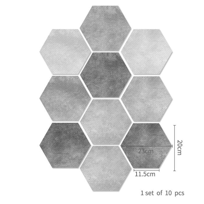 Hexagon Tile Floor Decal - Grey