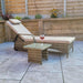 Savannah Sun Lounger With Side Table Natural Brown-Creative Living