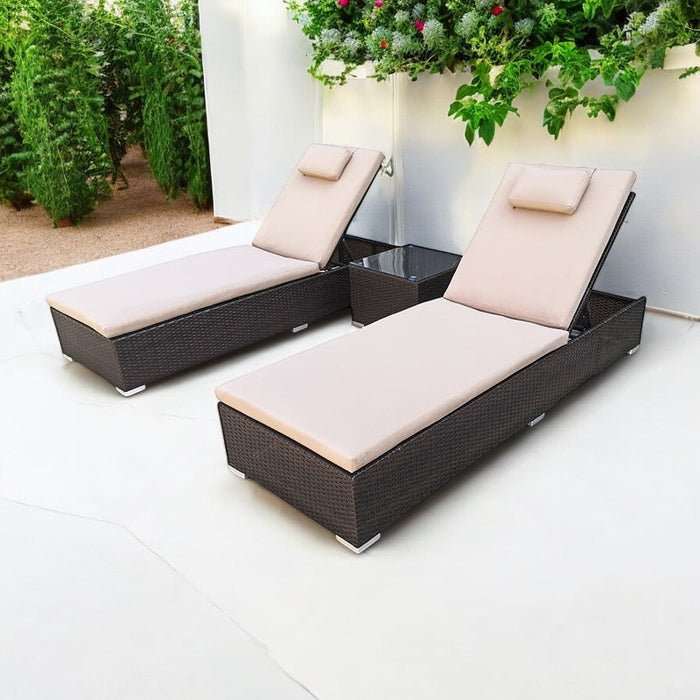 Serena Sunlounger Set Brown-Creative Living