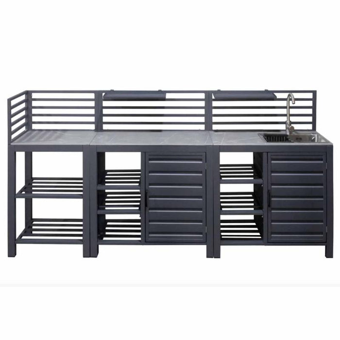 Skandi Outdoor Kitchen Set Charcoal-Creative Living