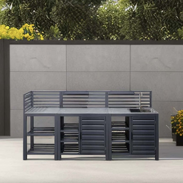 Skandi Outdoor Kitchen Set Charcoal-Creative Living