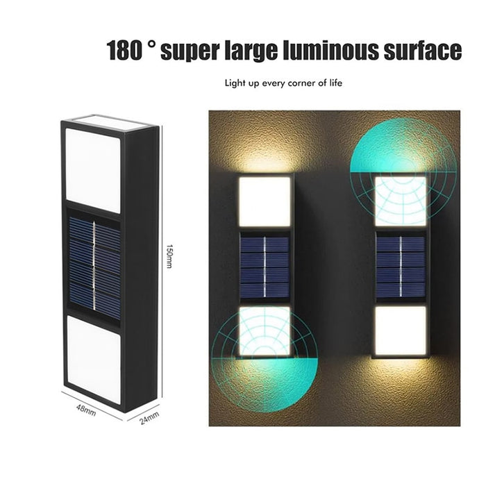 6 LED Outdoor Solar Wall Light (Set of 2)