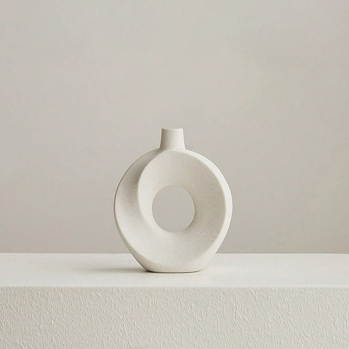 Ceramic Oval Donut Vase - Creative Living