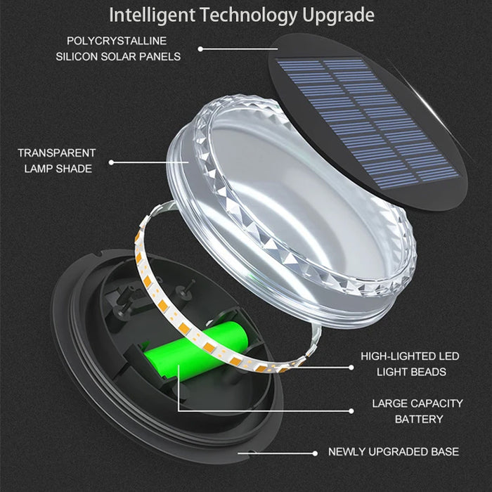 Solar Powered Flying Saucer Outdoor Lawn Light - Creative Living