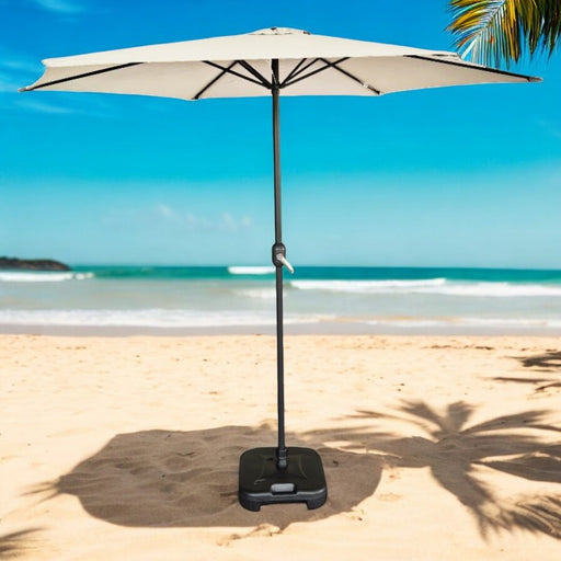 Ocean Umbrella With Base Cream-Creative Living