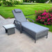 Savannah Single Sun Lounger With Side Table Grey-Creative Living