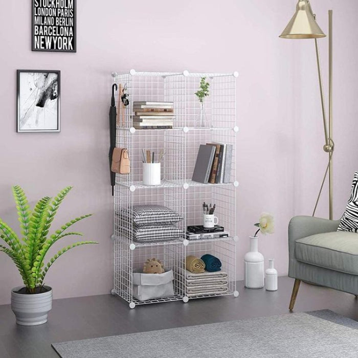 Metal Grid Cube Organizer White - Creative Living