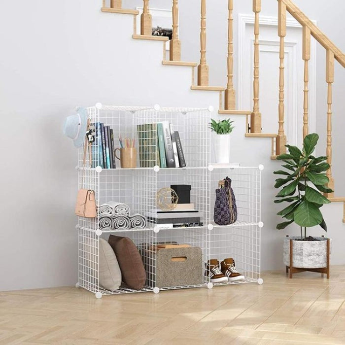 Metal Grid Cube Organizer White - Creative Living