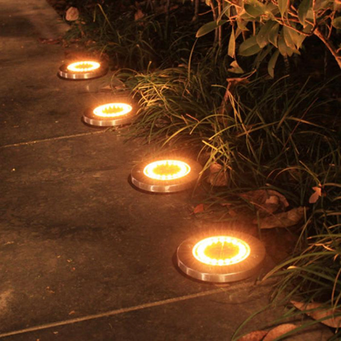 Stainless Steel 8 LED Solar Ground Light - Creative Living