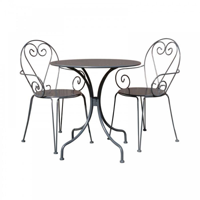 Isabel Iron Balcony Set Charcoal