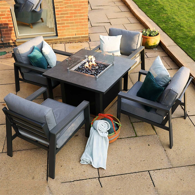 Melbury 4-seater Lounge Set with Fire Pit - Creative Living