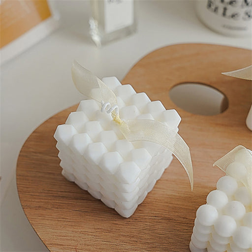 5 Level White Rhombus Cube Scented Candle - Creative Living